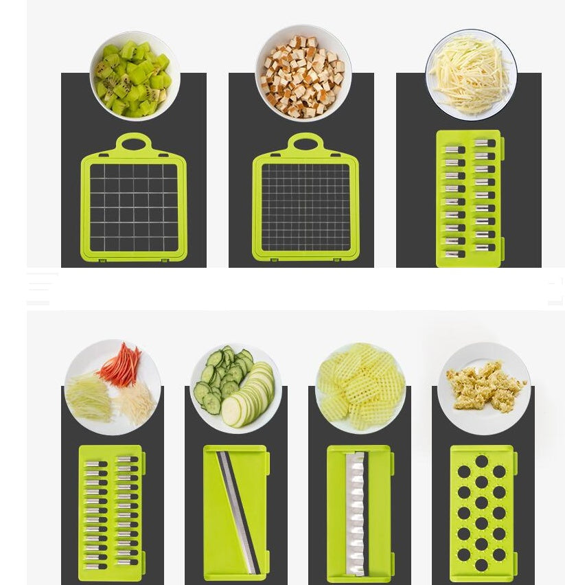 Multifunctional Vegetable Cutter, 7-in-1 Vegetable Slicer, Dicer & Shredder with Interchangeable Blades | All In 1 Shopping