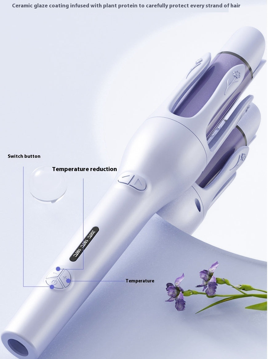 2-in-1 Automatic Hair Curler & Straightener, Rotating Ceramic Curling Iron with 3 Heat Settings, Fast Heating & Negative Ion Technology

