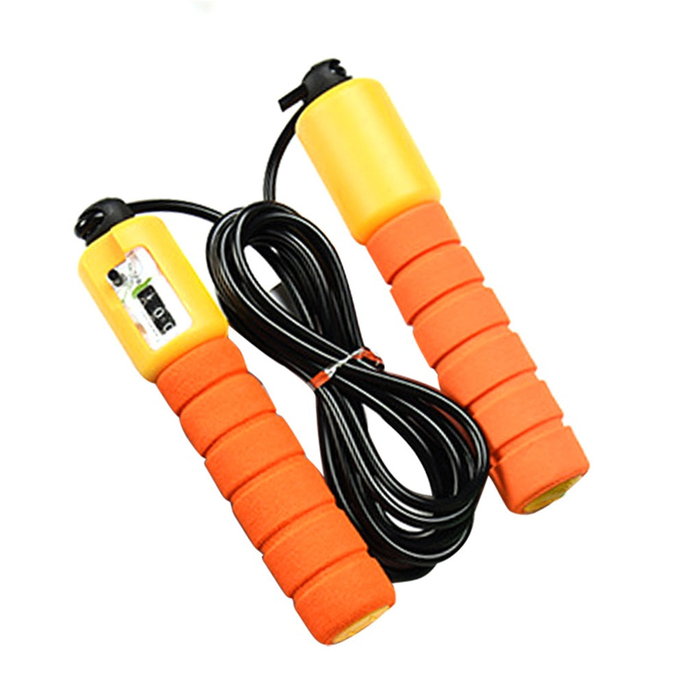 Adjustable Jump Rope with Counter, Digital Counting Skipping Rope with Comfortable Foam Handles for Adults and Kids, Fitness Workout & Cardio Training

