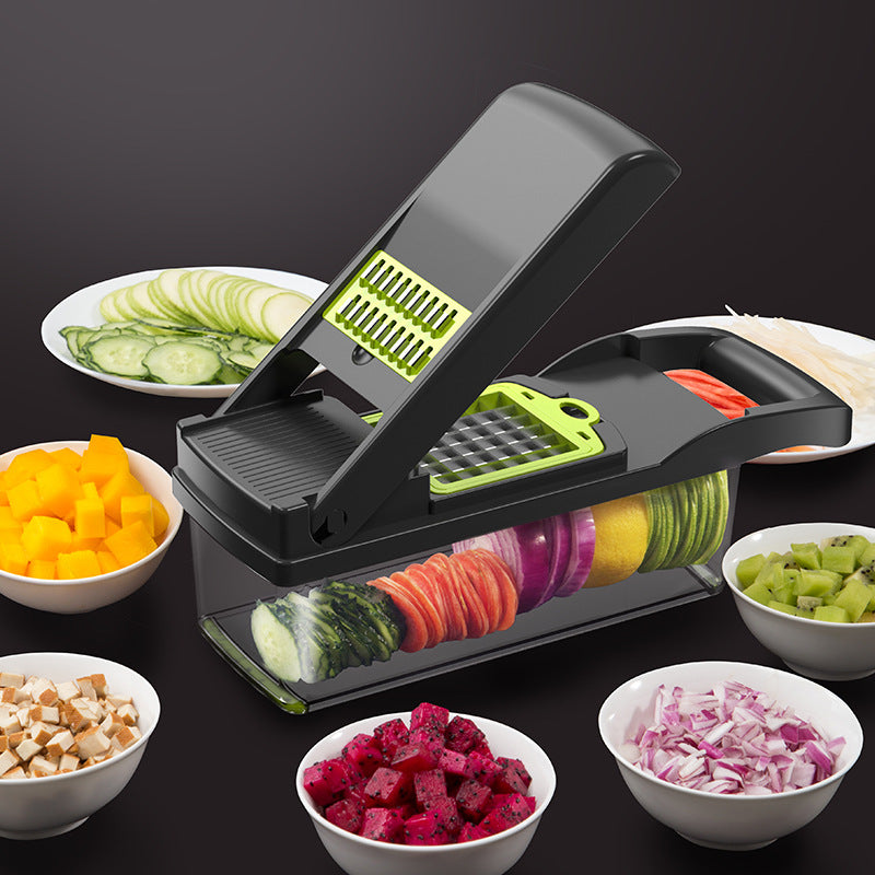 Multifunctional Vegetable Cutter, 7-in-1 Vegetable Slicer, Dicer & Shredder with Interchangeable Blades | All In 1 Shopping