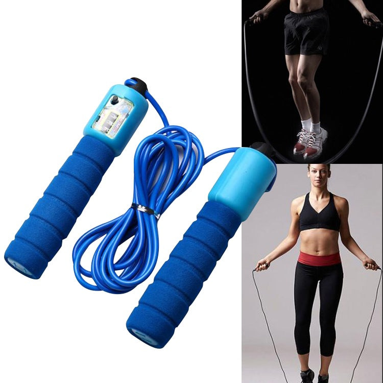 Adjustable Jump Rope with Counter, Digital Counting Skipping Rope with Comfortable Foam Handles for Adults and Kids, Fitness Workout & Cardio Training

