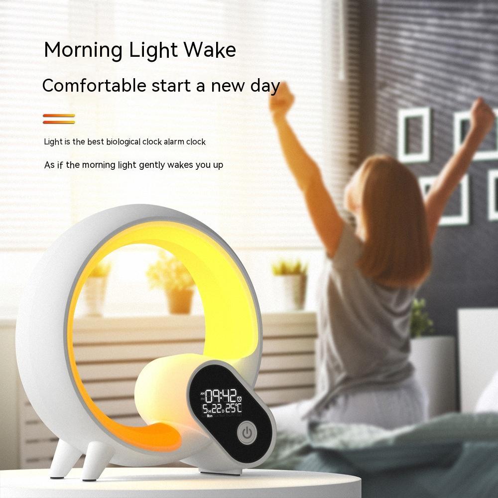 Q Smart Sunrise Alarm Clock with RGB Atmosphere Light, Bluetooth Audio, White Noise Sounds & App Control for Bedroom | All In 1 Shopping