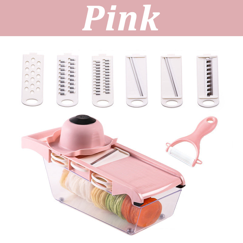 Multifunctional Vegetable Cutter, 7-in-1 Vegetable Slicer, Dicer & Shredder with Interchangeable Blades | All In 1 Shopping