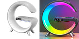 G-Shaped Smart LED Table Lamp with Bluetooth Speaker, 15W Wireless Charger, App & Voice Control for Bedroom & Home