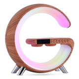 G-Shaped Smart LED Table Lamp with Bluetooth Speaker, 15W Wireless Charger, App & Voice Control for Bedroom & Home