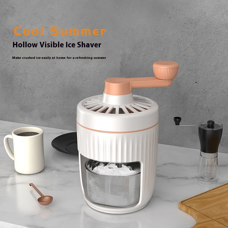 Hand-Cranked Ice Shaver Machine, Manual Ice Crusher & Snow Cone Maker for Homemade Slushies and Frozen Treats


