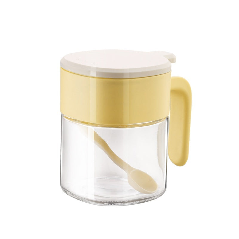 360ml Glass Seasoning Jar with Flip-Top Lid, Modern Spice Storage Container for Salt, Pepper & Kitchen Seasonings