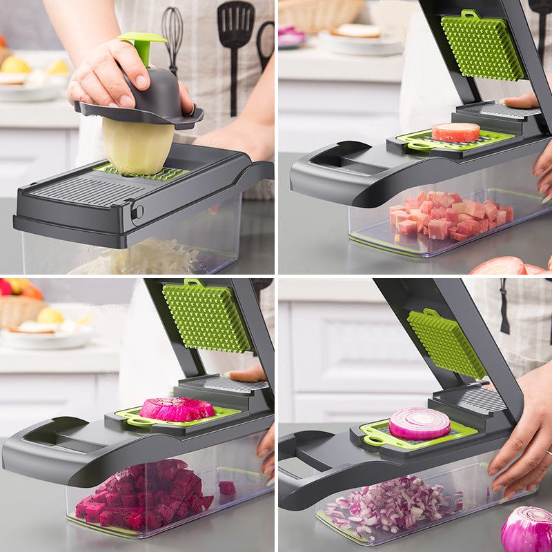 Multifunctional Vegetable Cutter, 7-in-1 Vegetable Slicer, Dicer & Shredder with Interchangeable Blades | All In 1 Shopping