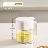 360ml Glass Seasoning Jar with Flip-Top Lid, Modern Spice Storage Container for Salt, Pepper & Kitchen Seasonings