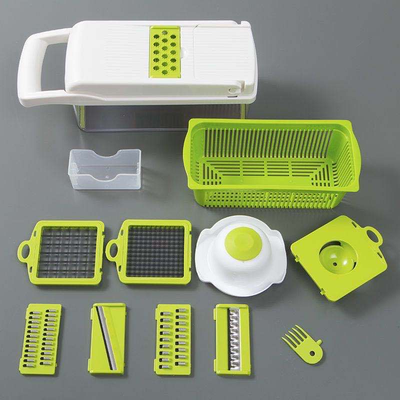 Multifunctional Vegetable Cutter, 7-in-1 Vegetable Slicer, Dicer & Shredder with Interchangeable Blades | All In 1 Shopping