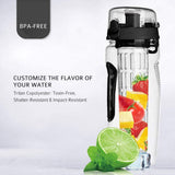 32 Oz Fruit Infuser Water Bottle, BPA-Free Tritan Sports Water Bottle with Fruit Infuser, Leakproof Reusable Juice & Flavored Water Bottle