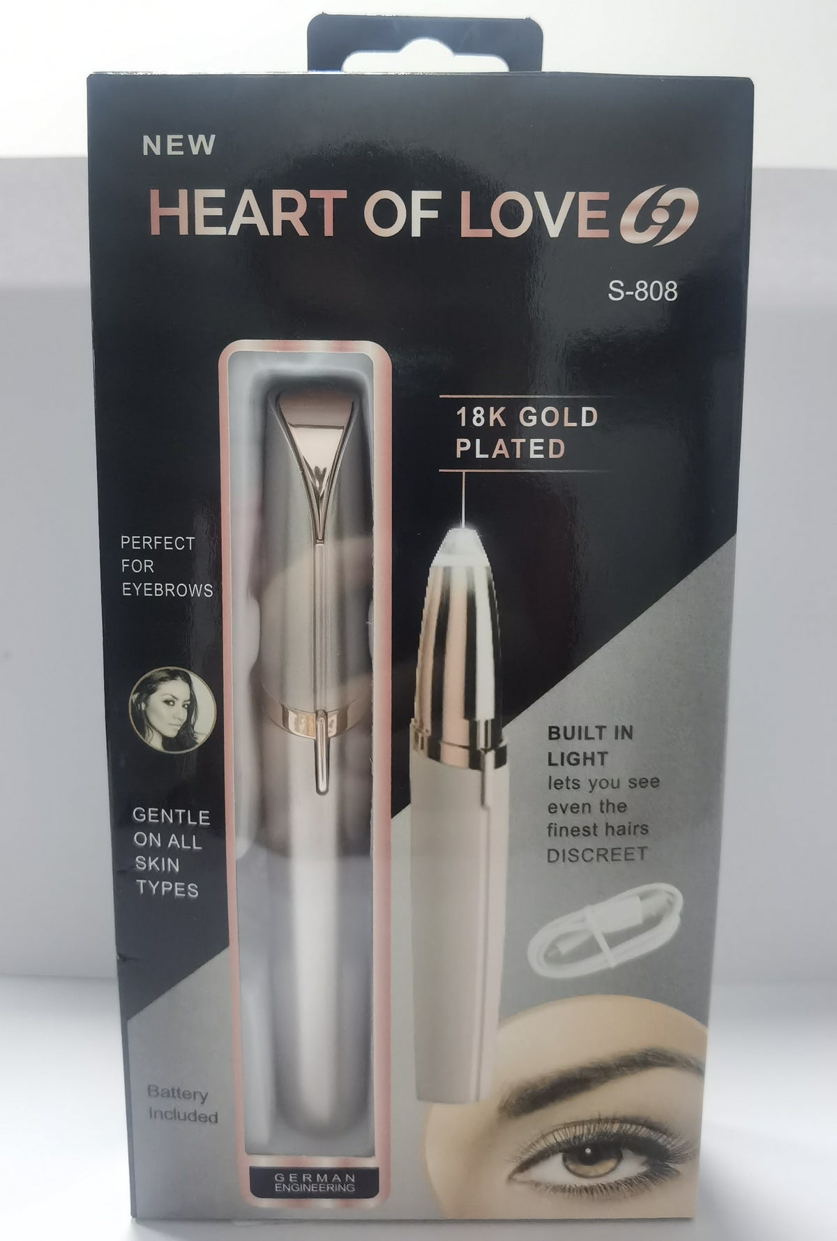 Mini Electric Eyebrow Trimmer with LED Light | Portable Facial Hair Remover