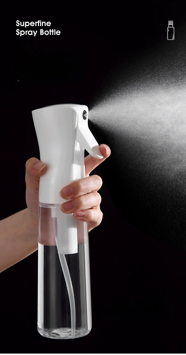 Continuous Mist Hair Spray Bottle | Refillable Fine-Mist Water Sprayer