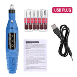 LULAA electric nail drill machine set for professional manicure and pedicure, with various attachments for nail polishing and shaping.