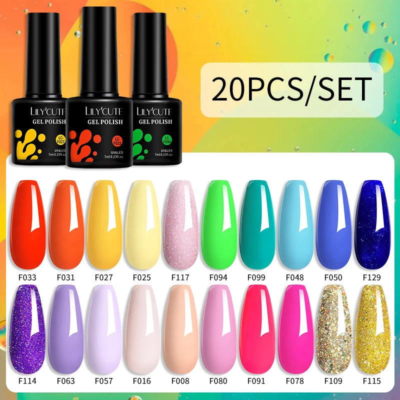 LILYCUTE 12PCs 7ml Nude Brown Red Nail Gel Polish Set Semi Permanent UV Gel For Nail Art Manicure Soak Off Gel Nail Polish Kit