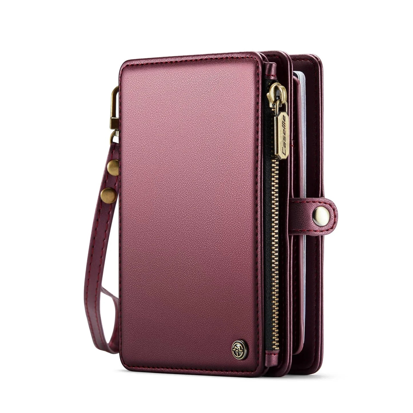 Passport Holder for Travel, Passport Case Wallet With Strap Wristlet and Zipper Wallet for Men Women Gold