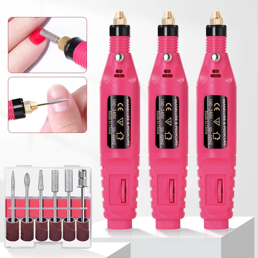 All In 1 SHOPPING LULAA electric nail drill machine set with manicure and pedicure tools, compact and professional nail polisher.