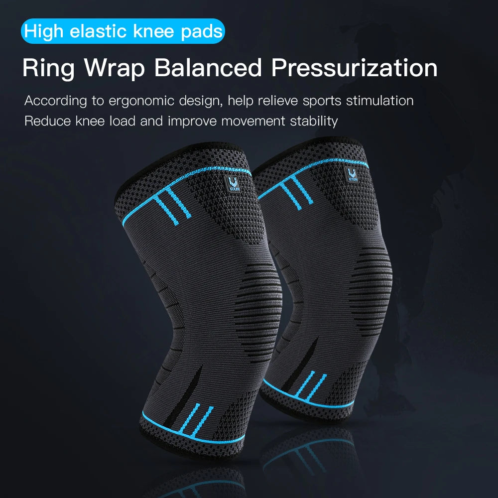 Elastic compression knee support sleeve by All In 1 SHOPPING, designed for sports, gym, and running with a snug, supportive fit.