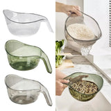 All In 1 SHOPPING rice washing bowl and kitchen colander for vegetables, fruits, and food straining, with a mesh design and handles.