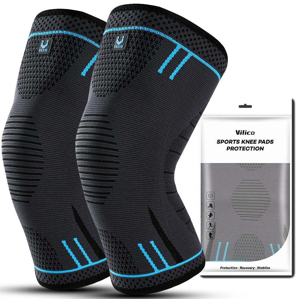 Elastic compression knee support sleeve by All In 1 SHOPPING, designed for sports, gym, and running with a snug fit and flexible support.