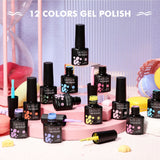 LILYCUTE 12PCs 7ml Nude Brown Red Nail Gel Polish Set Semi Permanent UV Gel For Nail Art Manicure Soak Off Gel Nail Polish Kit