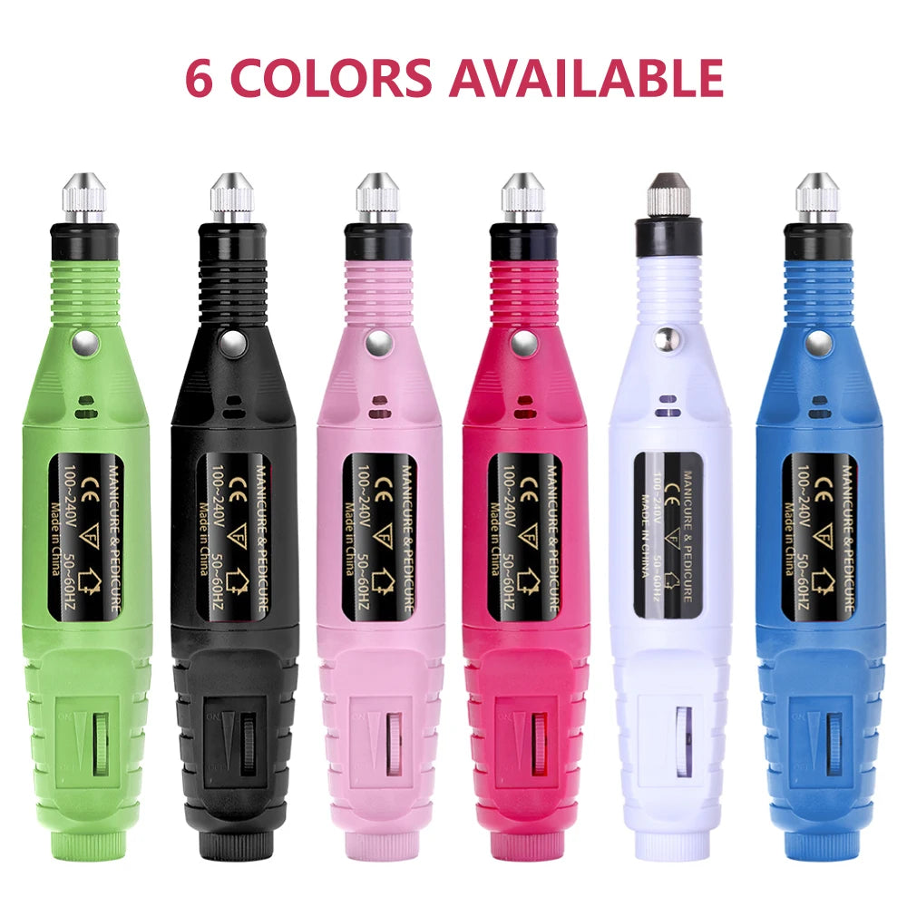 LULAA electric nail drill machine set for professional manicure and pedicure, with various polishing attachments and ergonomic design