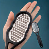 All In 1 SHOPPING stainless steel foot file with coarse and fine grit pedicure rasp for removing calluses and smoothing feet.