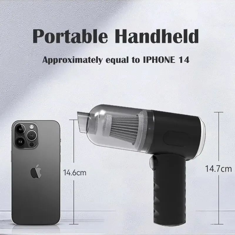 All In 1 SHOPPING 9000Pa cordless car vacuum cleaner, portable USB rechargeable mini vacuum for cleaning car interiors.