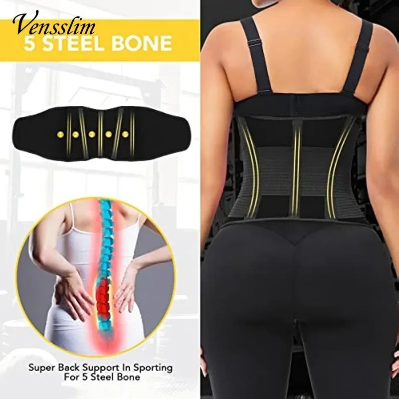 Vensslim women's waist trainer and belly shaper waist cincher with firm control, black body shaper belt for shaping and support