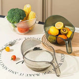 All In 1 SHOPPING rice washing bowl and kitchen colander with handle for rinsing vegetables, fruits, and food.