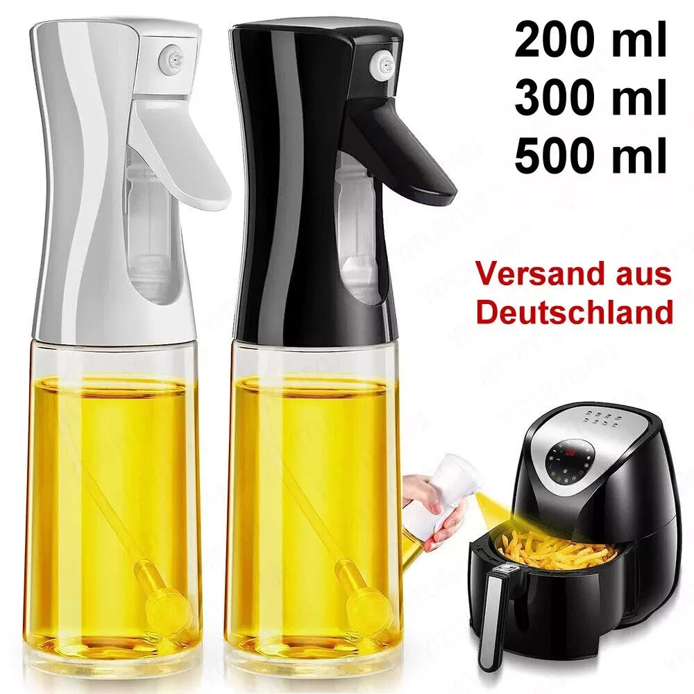 Refillable oil spray bottle for cooking from All In 1 SHOPPING, designed for olive oil and vinegar, with a sleek, ergonomic design.