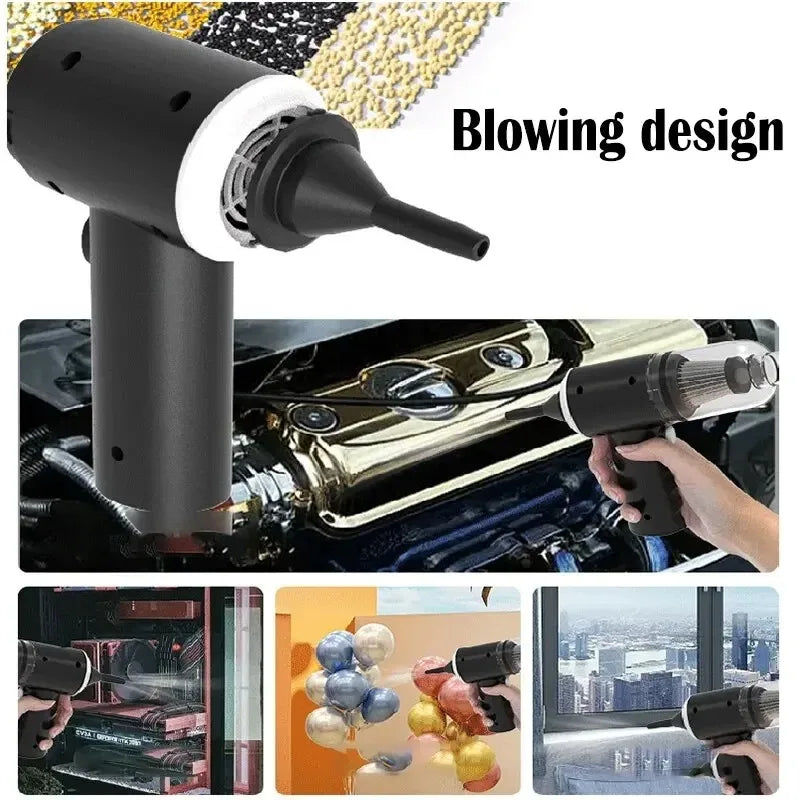 All In 1 SHOPPING 9000Pa cordless car vacuum cleaner, portable USB rechargeable mini vacuum for car interior cleaning.