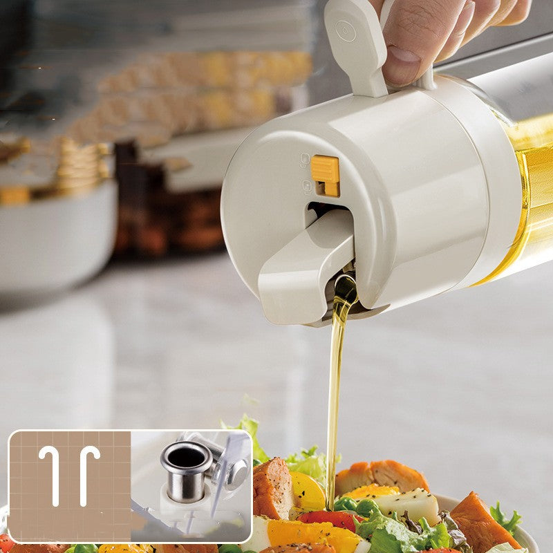 2-in-1 Oil Sprayer and Dispenser Bottle, 550ml Glass Olive Oil Mister with Pouring & Spraying Modes for Cooking, BBQ, Baking and Salad | All In 1 Shopping