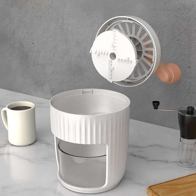 Hand-Cranked Ice Shaver Machine, Manual Ice Crusher & Snow Cone Maker for Homemade Slushies and Frozen Treats