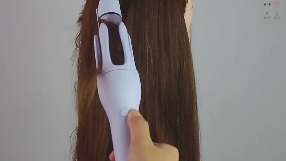 2-in-1 Automatic Hair Curler & Straightener, Rotating Ceramic Curling Iron with 3 Heat Settings, Fast Heating & Negative Ion Technology