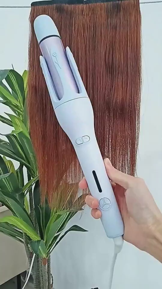 2-in-1 Automatic Hair Curler & Straightener, Rotating Ceramic Curling Iron with 3 Heat Settings, Fast Heating & Negative Ion Technology